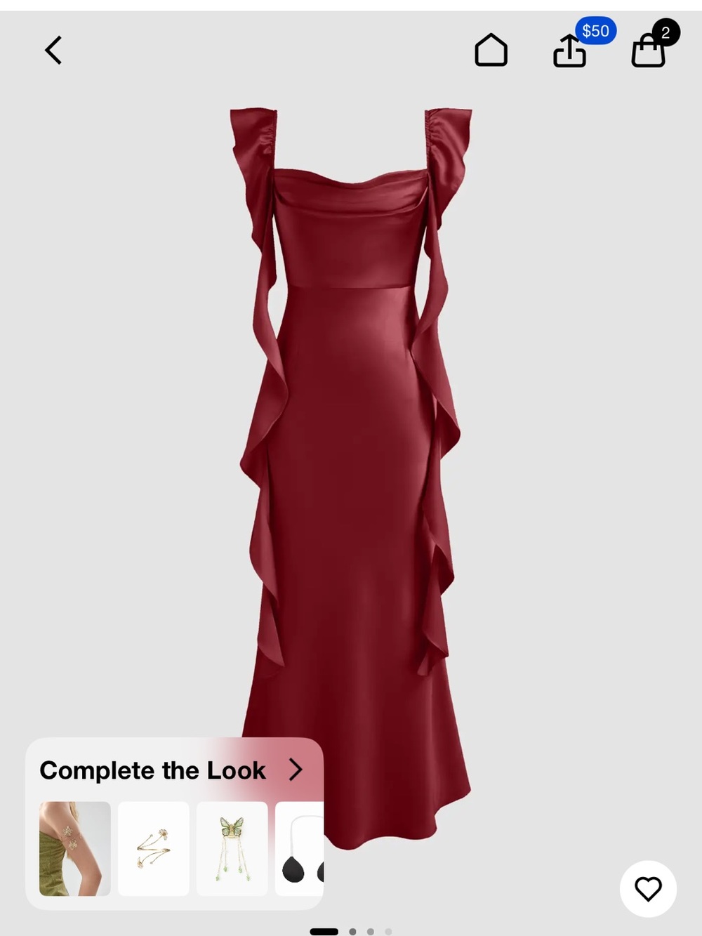 Cider Satin Cowl Neck Maxi Dress in Burgundy Red